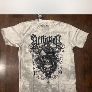 Affliction Men's Gray Skull Graphic Tee